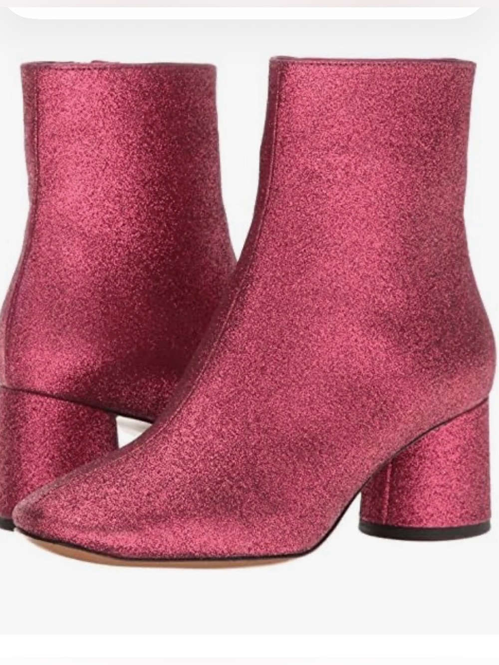 Marc Jacobs Pink Glitter Ankle Boots with Round Heel Womens Sz EU 38.5 US 8